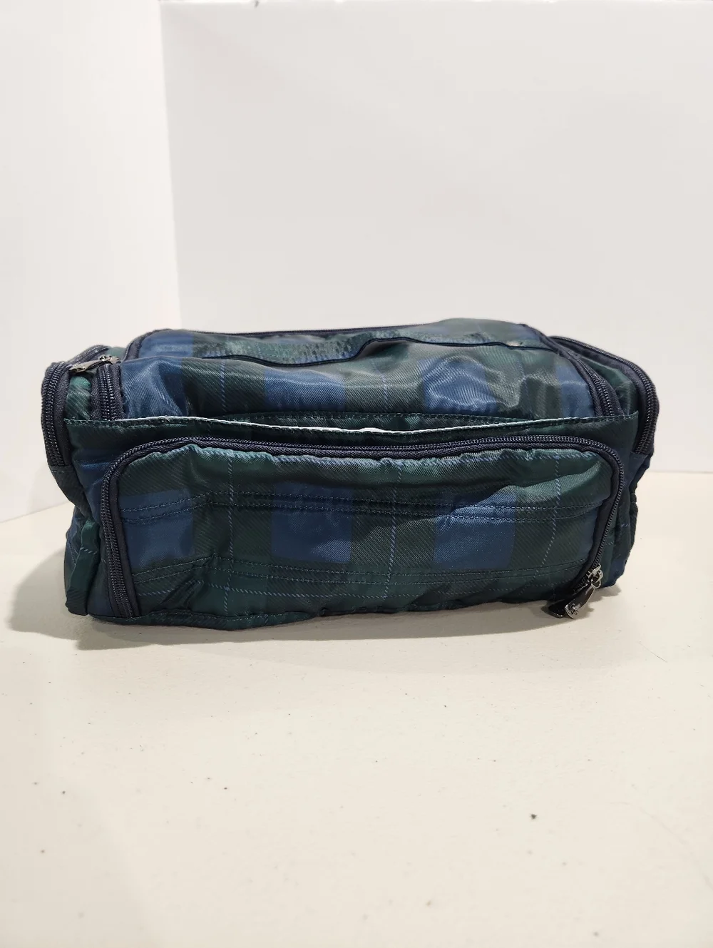 Lug XL Trolley Bag Cosmetic Toiletry Bag Green Navy Plaid